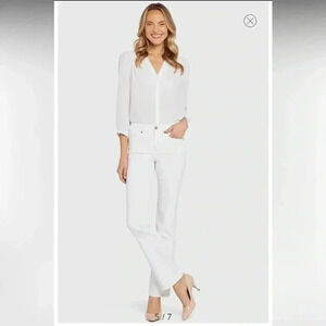 NWT NYDJ MARILYN STRAIGHT WHITE JEANS